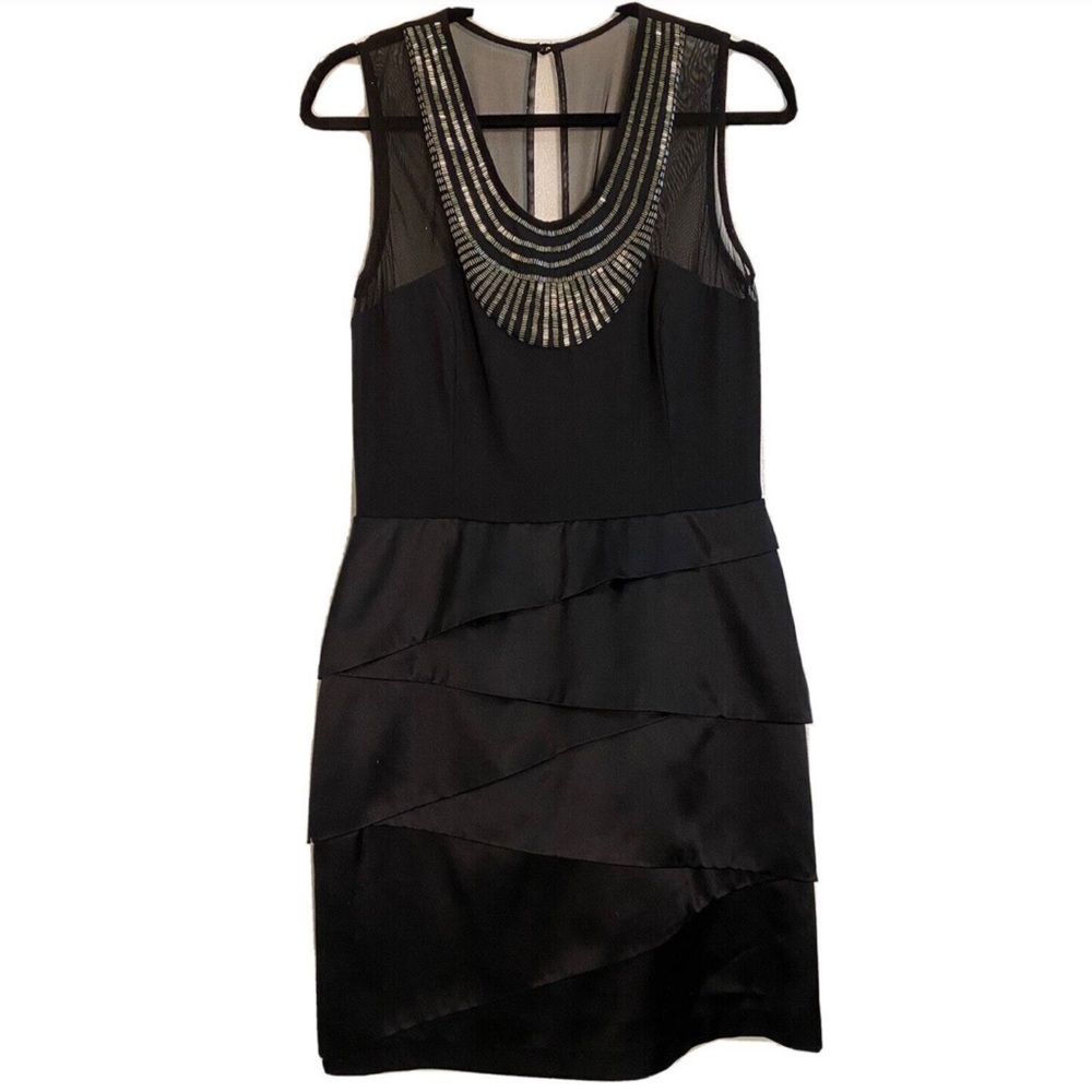 Nicole Miller NY Retro Glam Beaded Silk Cocktail Dress